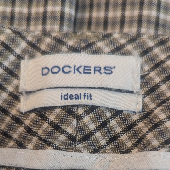 90s Dockers Ideal Fit Olive Black Micro Plaid Metro Bermuda Shorts Women's 12 - Picture 9 of 9